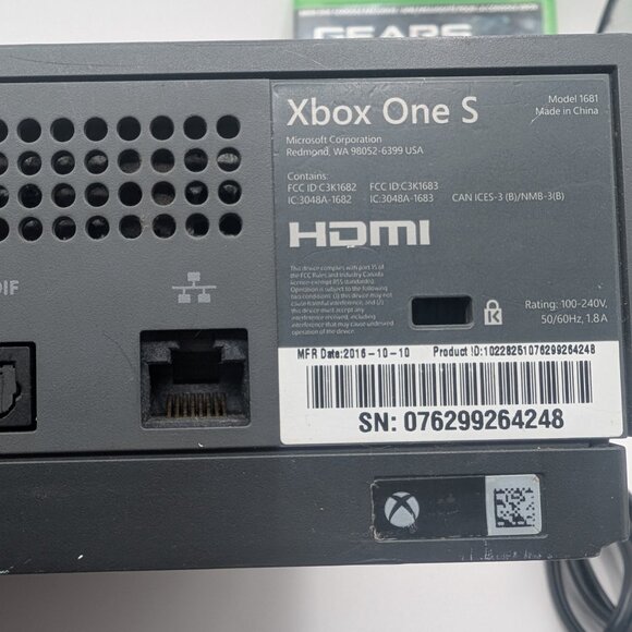 ** SOLD ** Xbox One S 500 GB - Model 1681 Console w/ Cord - Picture 11 of 15